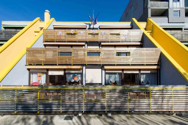 Vrtec Otona Župančiča, enota Oblakova, 1980, arhitekt Jovan Milošević, foto Blaž Jamšek