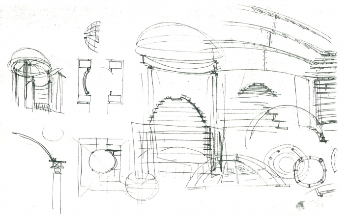 Boris Podrecca, skica knjižnice v Dessi