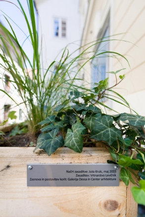 Temporary garden infront of Dessa gallery, photo Blaž Jamšek