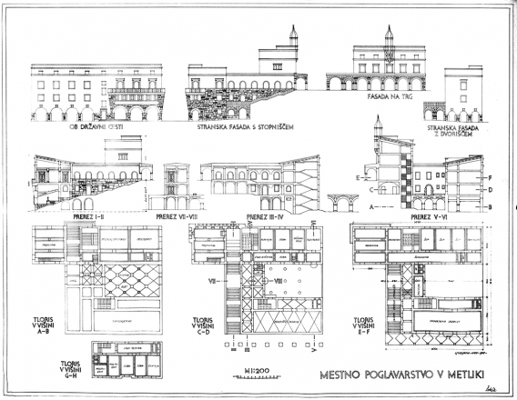 Gizela Golia Šuklje: Načrt Mestne hiše v Metliki, 1944–1945