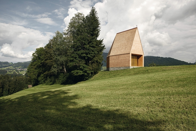 2017 Piranesi Award: Chapel Salgenreute Krumbach, Austria, 2016, architect Bernardo Bader, photo Adolf Bereuter