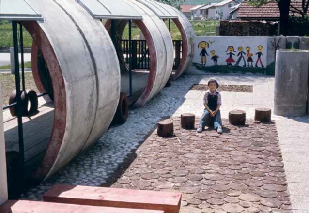 Elementary school and sports hall Ilirska Bistrica, 1980 and 1984, Rotija Badjura, photo: Private archive of Rotija Badjura