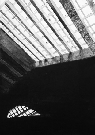 Sverre Fehn: Muzej Hedmark, Hamar, Norveška, 1973, skica Zala Zia Lenardič