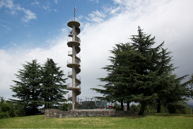 Spominski razgledni stolp, Gonjače, Goriška brda, 1961, Marko Šlajmer, foto: Marko Primažič